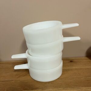 Vintage Milk Glass Ovenware - set of 4